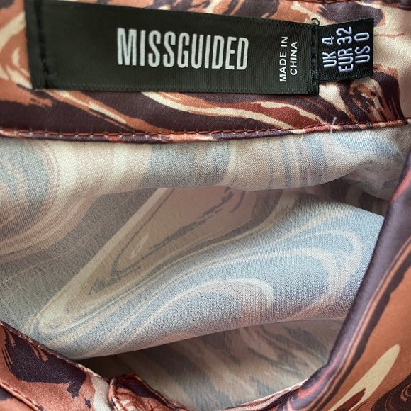 Swirl Print Button Up Blouse | Silky Blouse | Psychedelic Shirt | Funky Blouse S - Picture 9 of 9